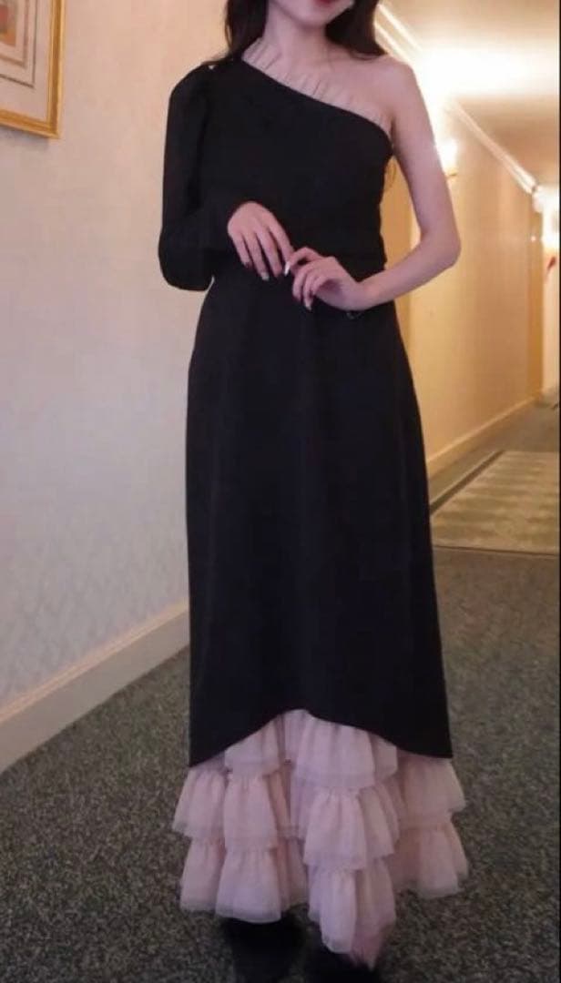 EIMY ISTOIRE 完売品 フリルチュールワンショルダードレス - メルカリ