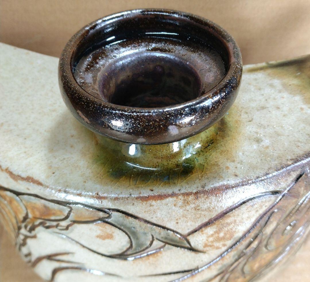 本物保証】金城次郎 海老紋抱瓶 共箱 栞 人間国宝 壺屋焼 壷屋焼 美品