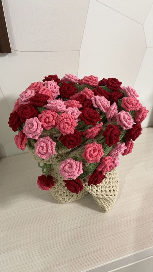 バラの花束ブランケット直径103cm，72本の大きなバラ，ストール - メルカリ