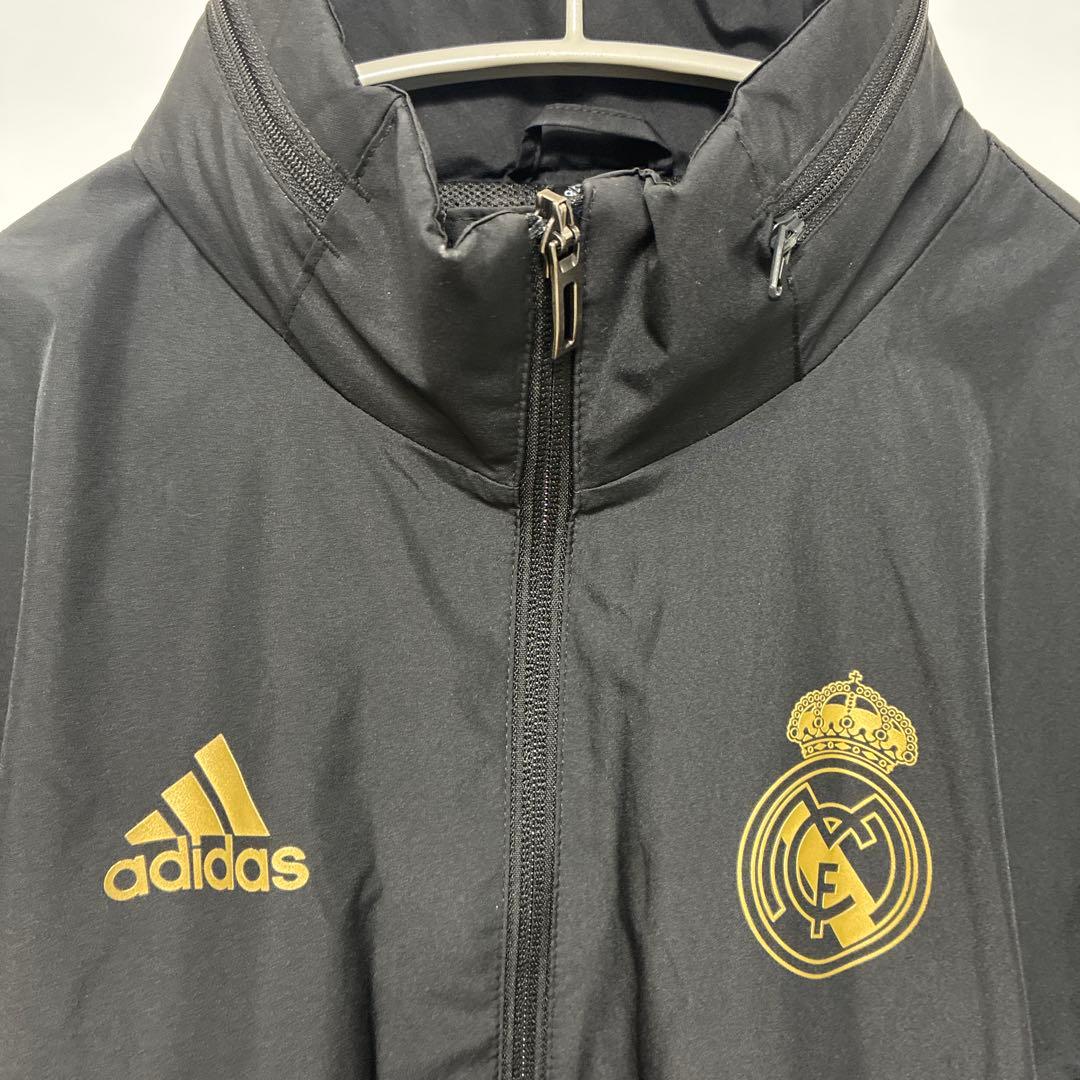 adidas レアル・マドリード ナイロンジャケット ブラック ゴールド