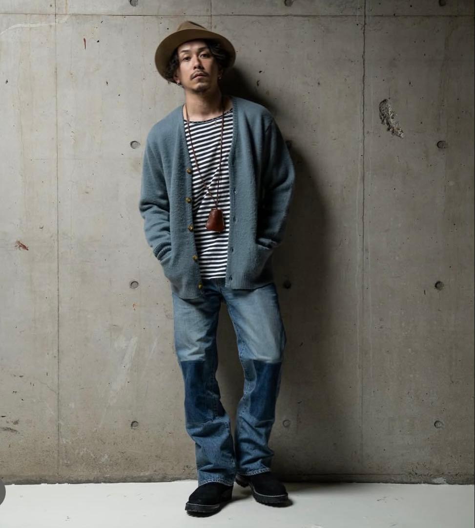 希少size M】モヘアカーディガン ブルーグレイ PABLO VINCI - メルカリ