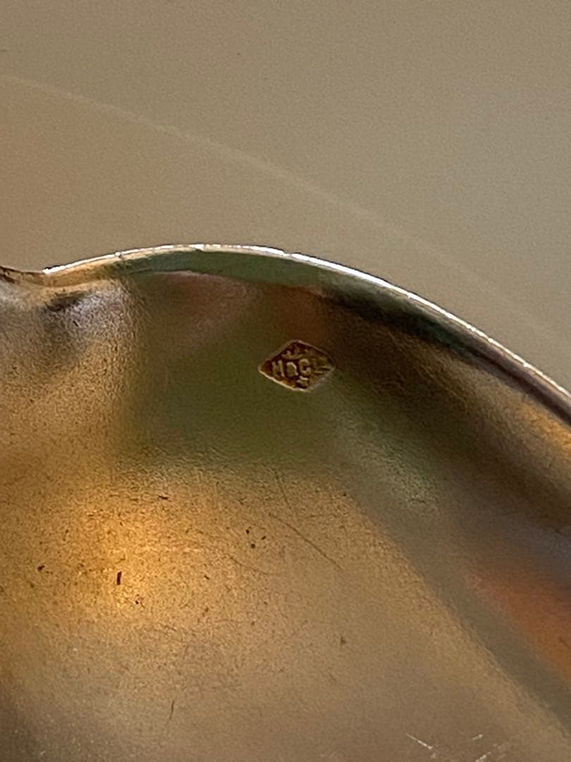 フランス／Henin & Cie】純銀／コーヒースプーン 1本 「アイリス