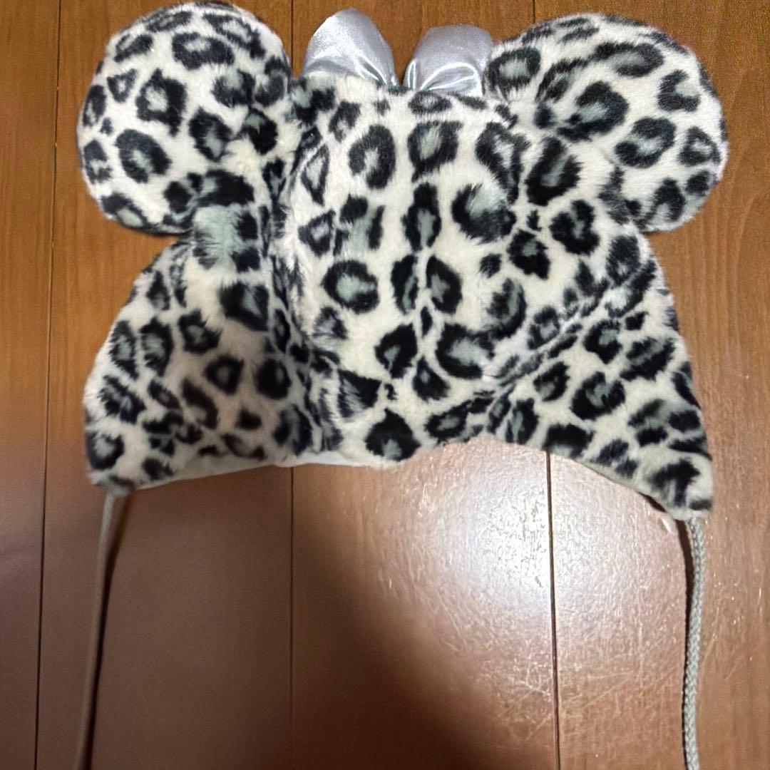 レア】ディズニー ファンキャップ ミニーマウス ヒョウ柄 グレー 廃盤