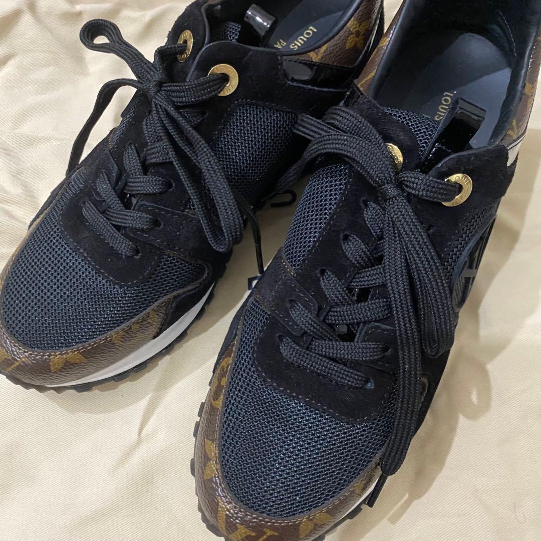 LOUIS VUITTONランアウェイラインスニーカー36 ブラック モノグラム