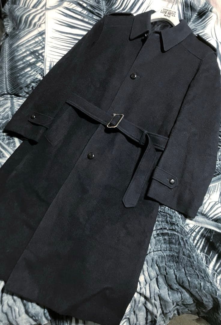 70s オーストリア製 ビンテージ ウール アルパカ シングル トレンチ コート