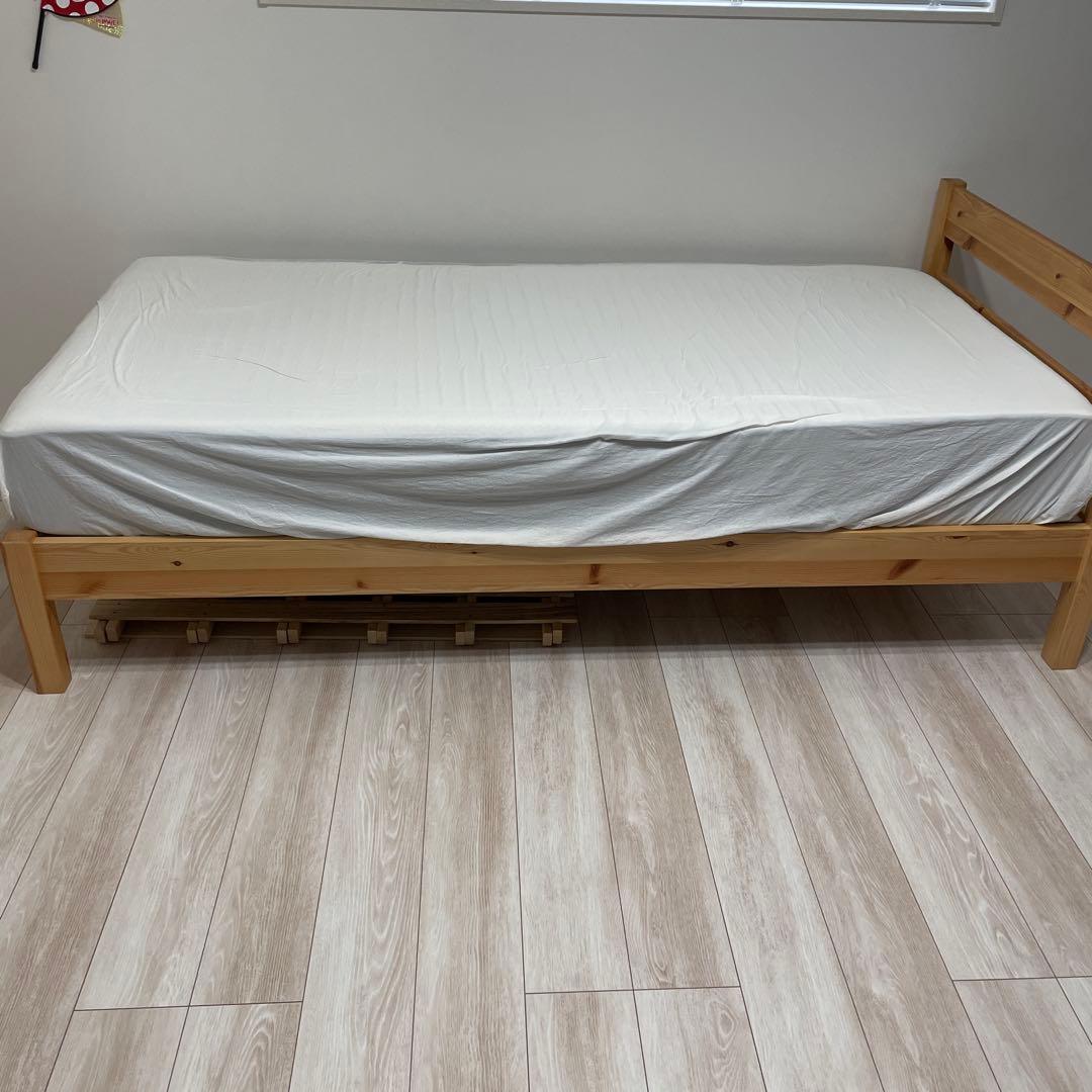 無印良品 ナチュラルウッド シングルベッドフレーム 簡単組み立て式