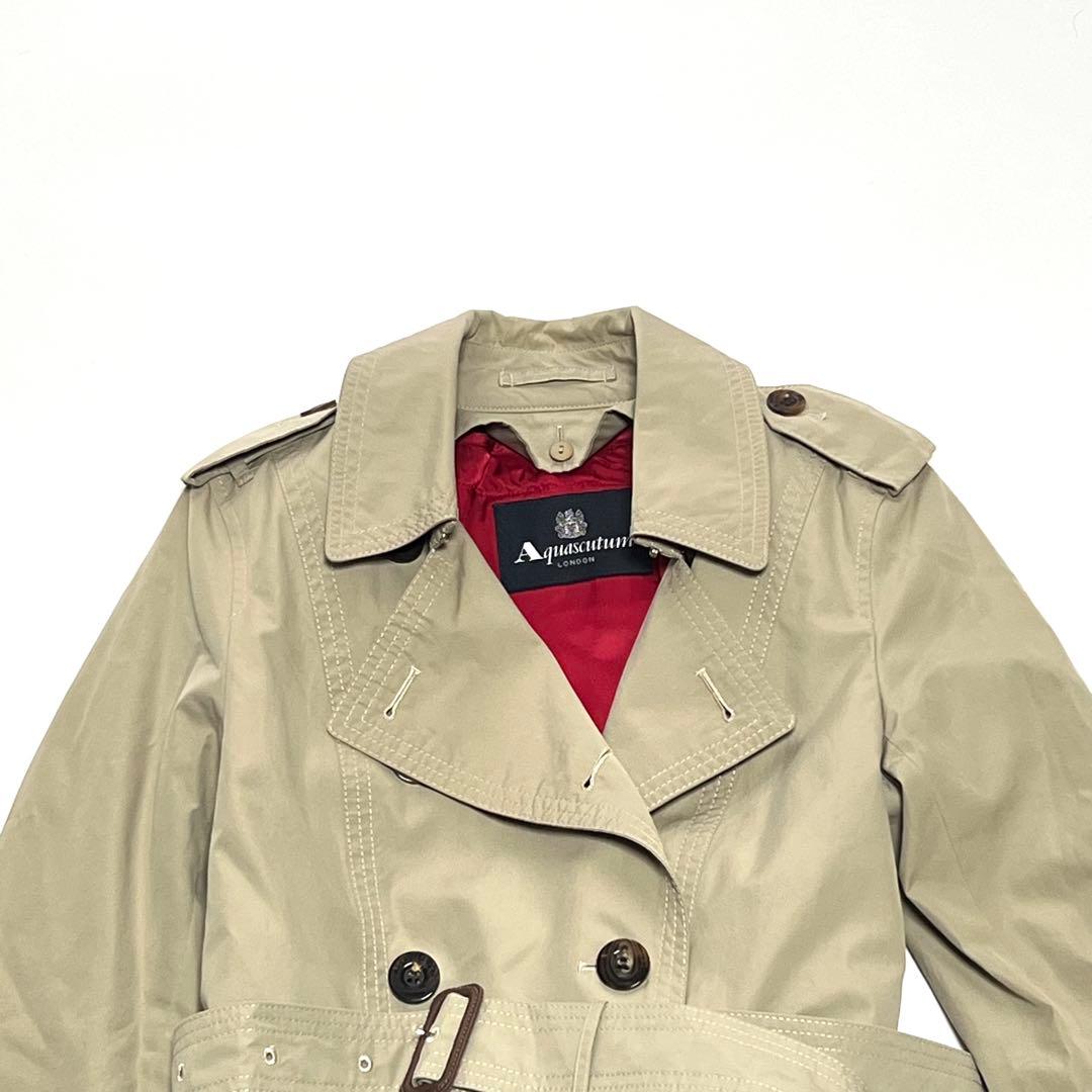 美品】アクアスキュータム トレンチコート 赤ライナー 現行タグ