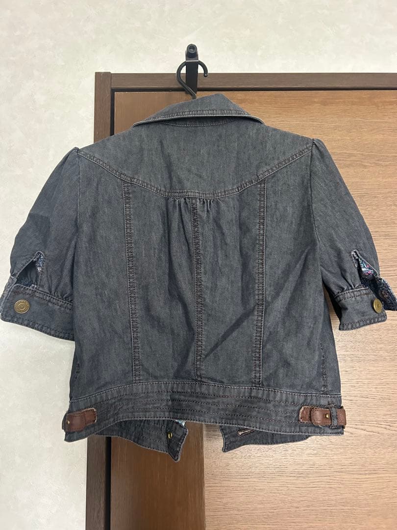 ダークグレー デニムジャケット パフスリーブ - メルカリ