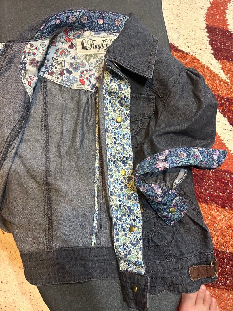 ダークグレー デニムジャケット パフスリーブ - メルカリ