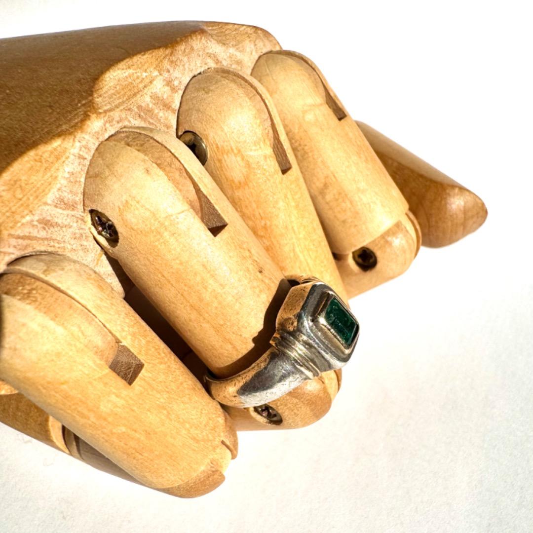 ＊Silver x K18 Combination \"Emerald\" Ring