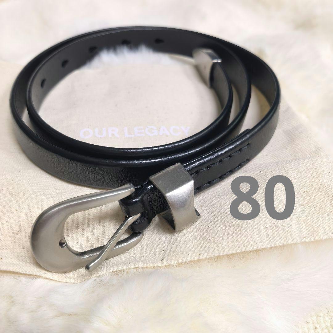 OUR LEGACY ブラックレザーベルト男女兼用のです サイズ80# モーガン蔵人着用 our legacy ブラック レザー ベルト 80 - メルカリ
