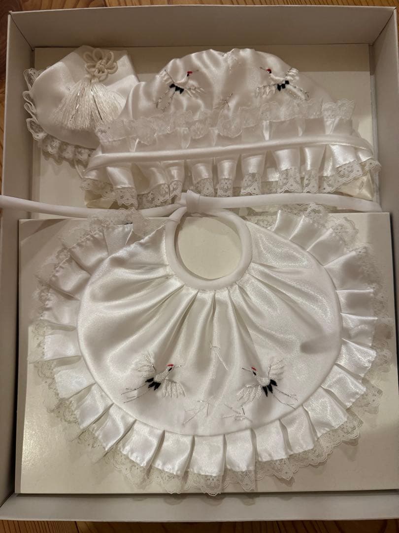 お宮参り用ホワイトサテン3点セット - メルカリ