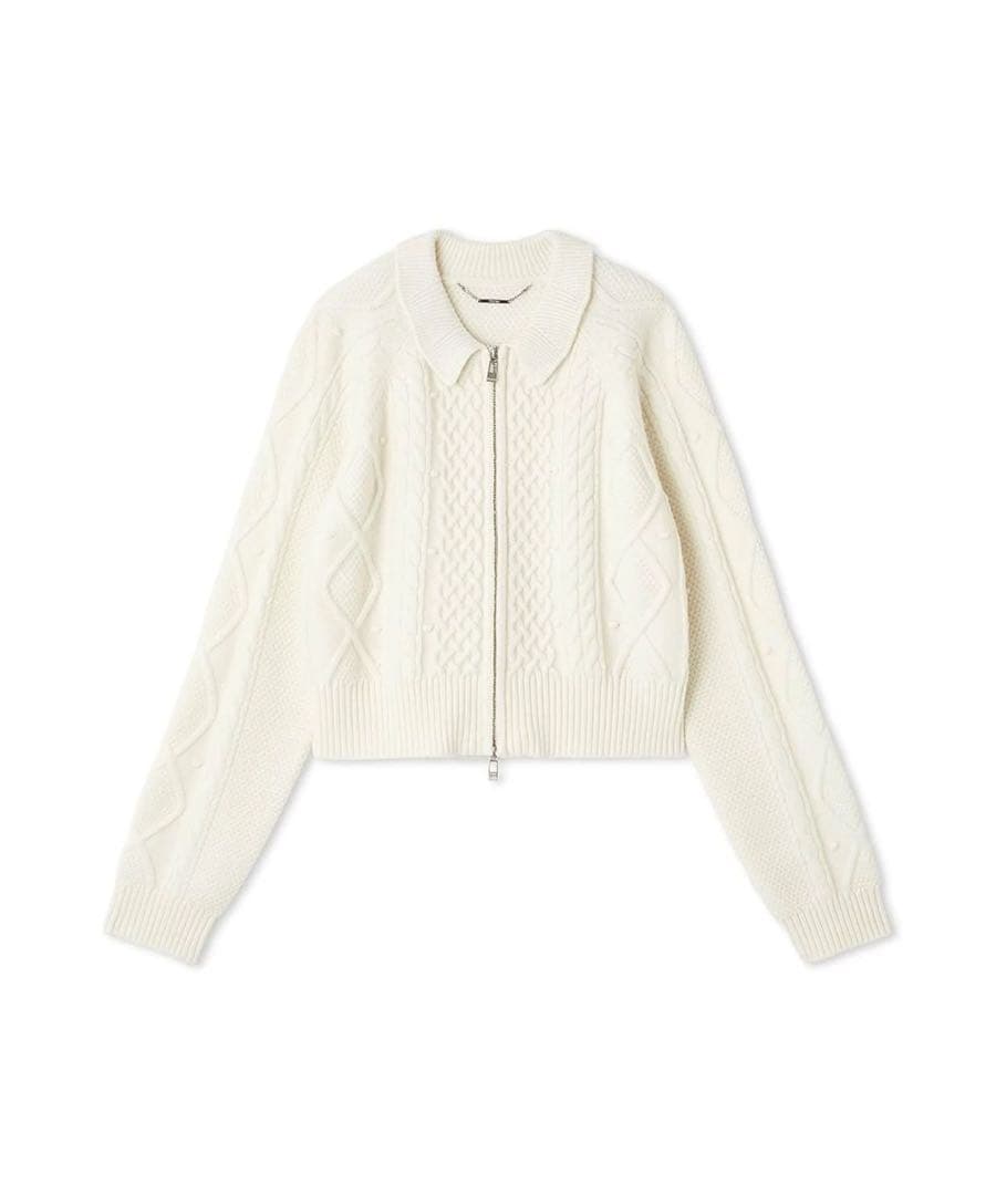 セルフォード アラン柄ニットブルゾン アラン柄ニットブルゾン(ニットプルオーバー)｜TOPS（トップス