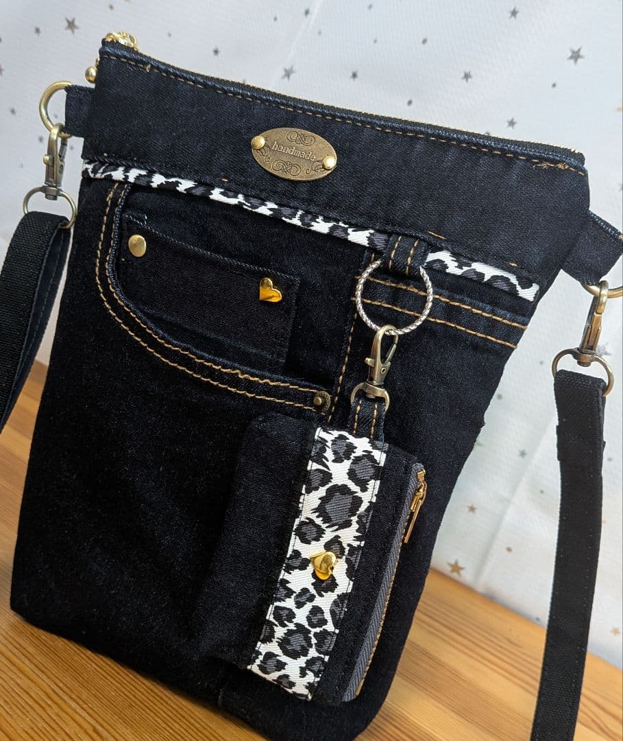 ししゃも様専用デニムリメイクバッグ（L）（SS）No.835☆