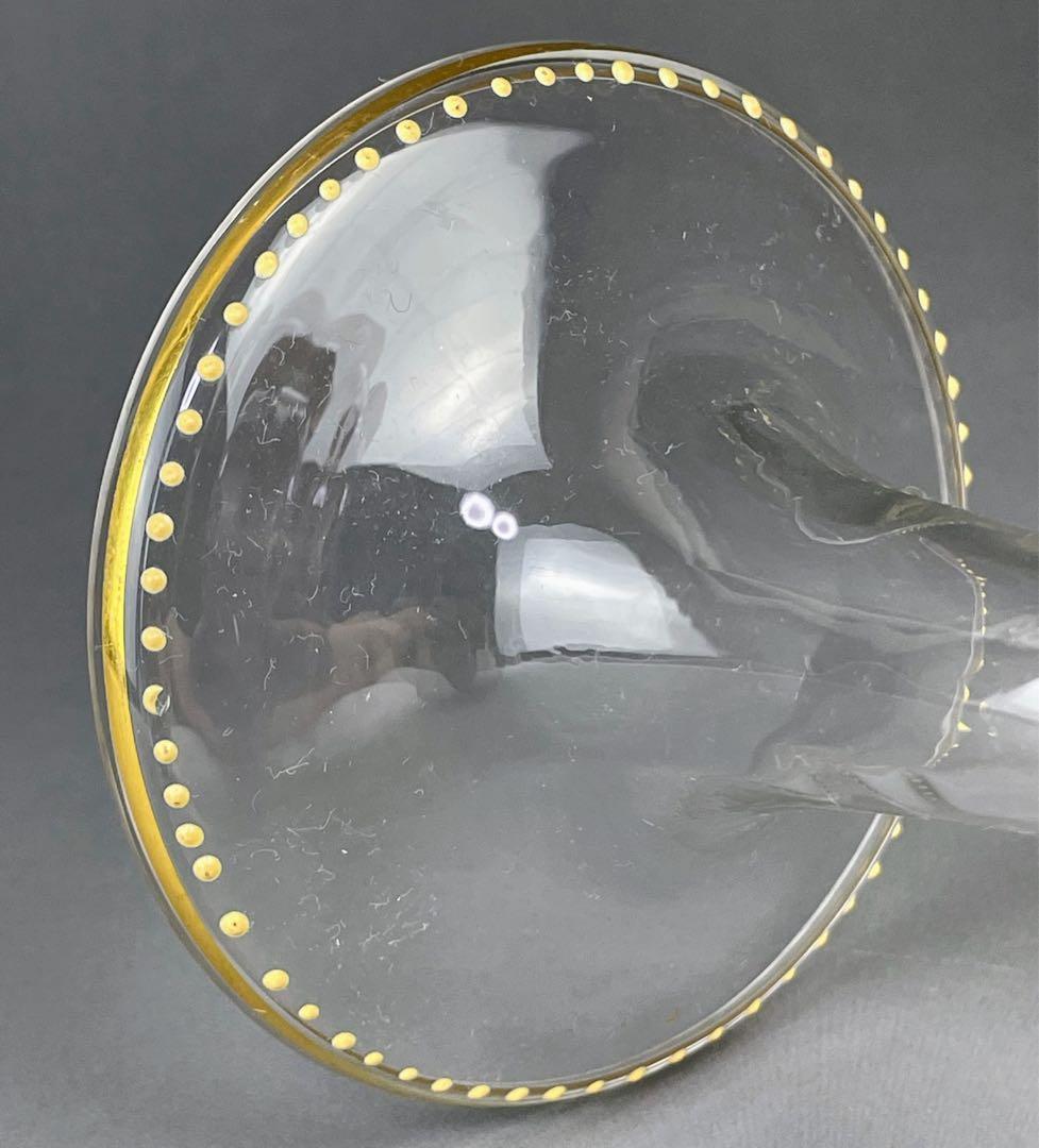 希少】モーゼル エナメル盛 金彩 ワイングラス 金盛り エナメル彩 フランス