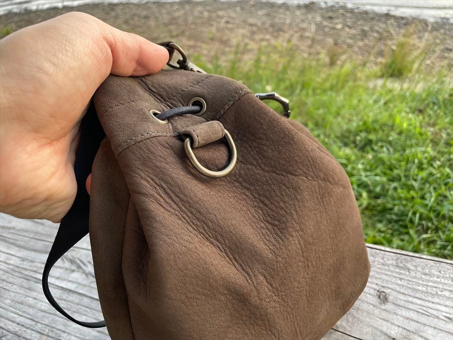 第2弾】エイジングで自分色に育てる！天然エゾ鹿革の巾着ミニ