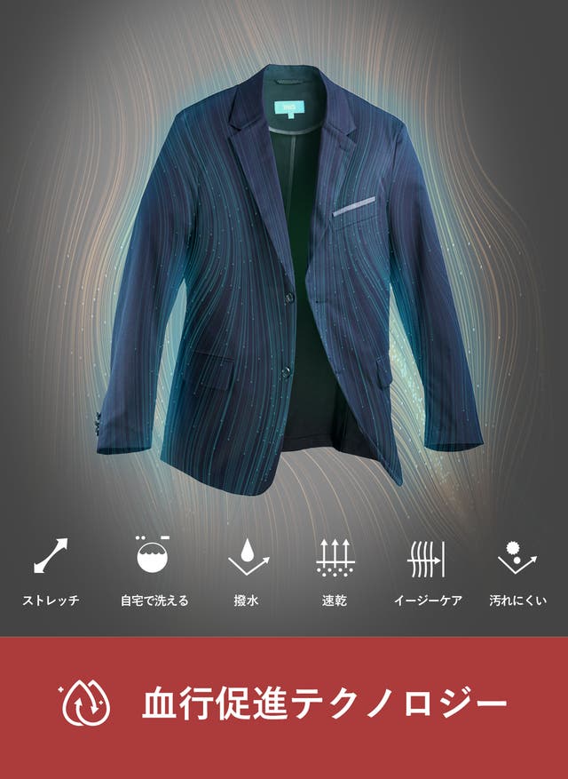 血行促進テクノロジーを搭載した、快適を超える高機能スーツ『Health+