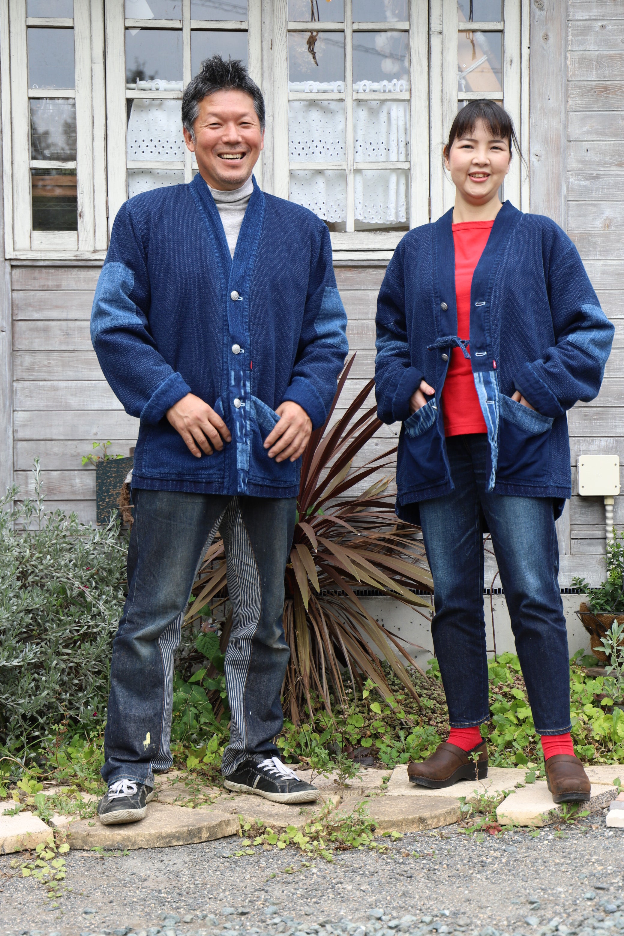 備後織物×刺し子風デニム ドテラジャケット｜マクアケ - アタラシイ