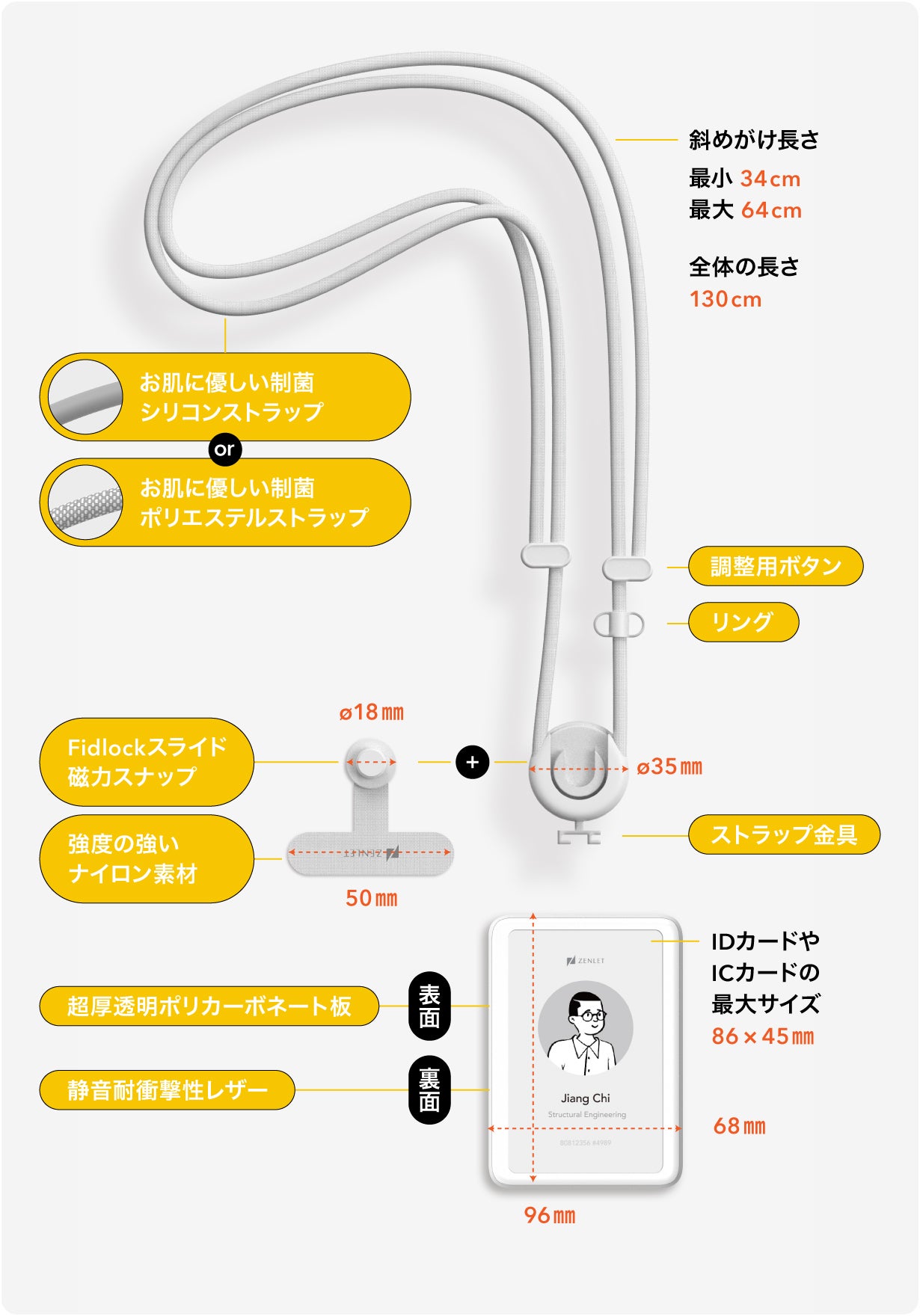 首掛けストラップ二刀流 | スマホストラップ × IDカード｜マクアケ