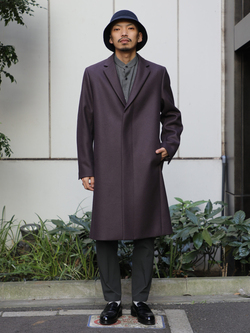 超撥水 SUPER 140's チェスターコート(1 DARK PURPLE): : メンズ