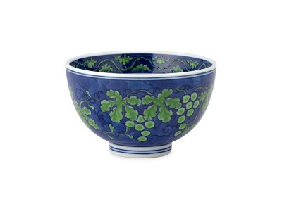 源右衛門窯 緑彩葡萄絵 湯呑 / げんえもんがま 緑彩葡萄絵 湯呑