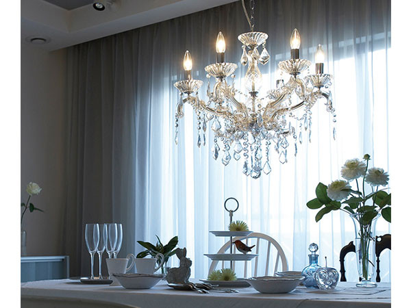 アートワークスタジオ シャンデリア 5灯 クリスタル 照明 リモコン付き