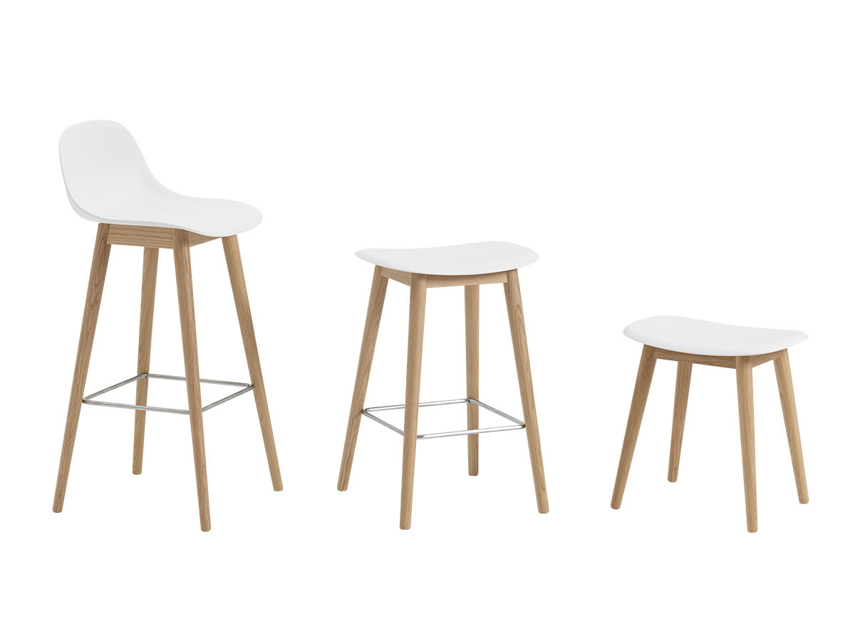 Muuto FIBER COUNTER STOOL W.BACKREST WOOD BASE / ムート ファイバー