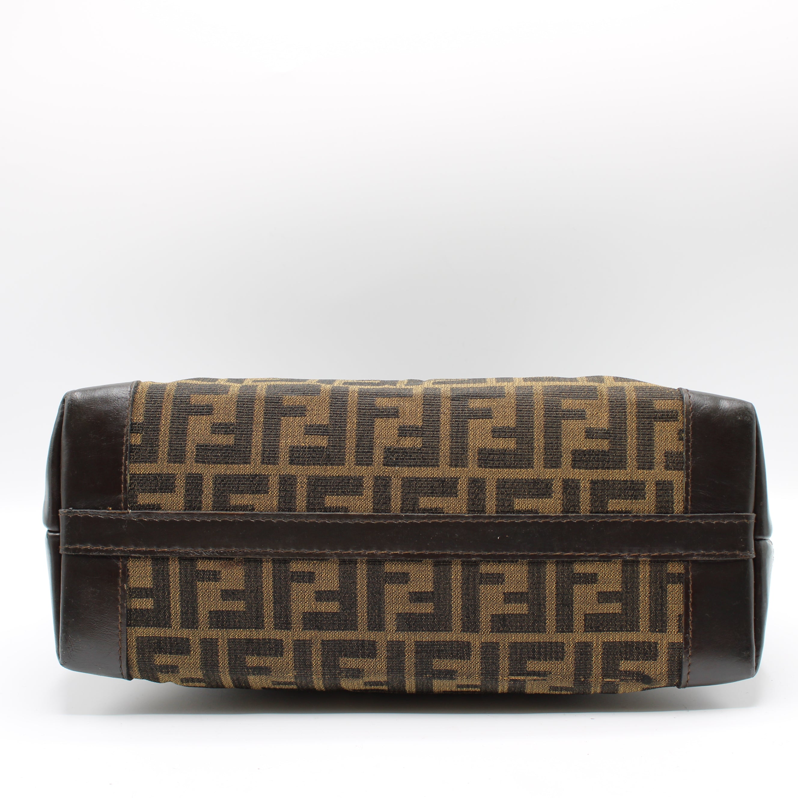 Fendi Brown Zucca FF Print Mini Boston Bag