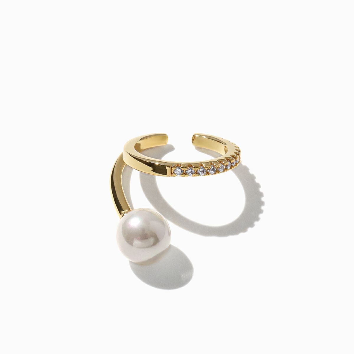 ステラハリウッド ビジューラインパールフィンガーリング（シルバー