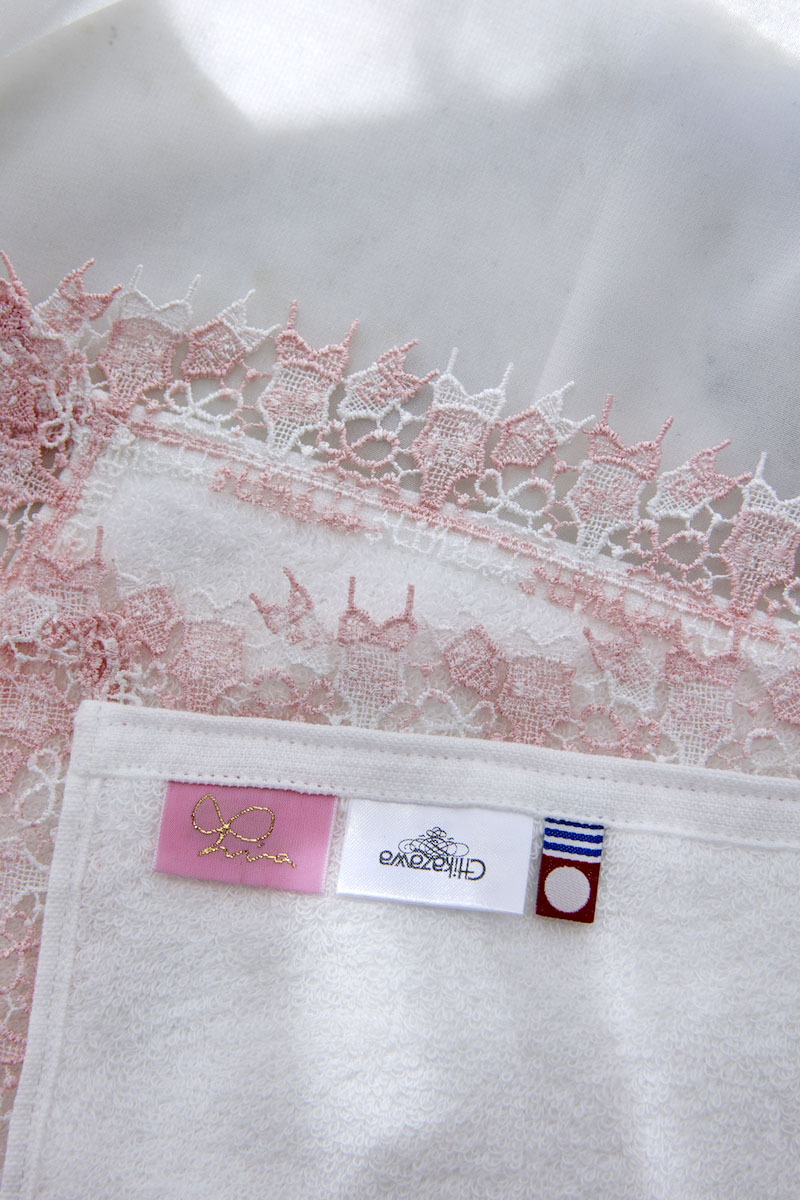 stina / leotard face towel 【2枚set】 / pink-white