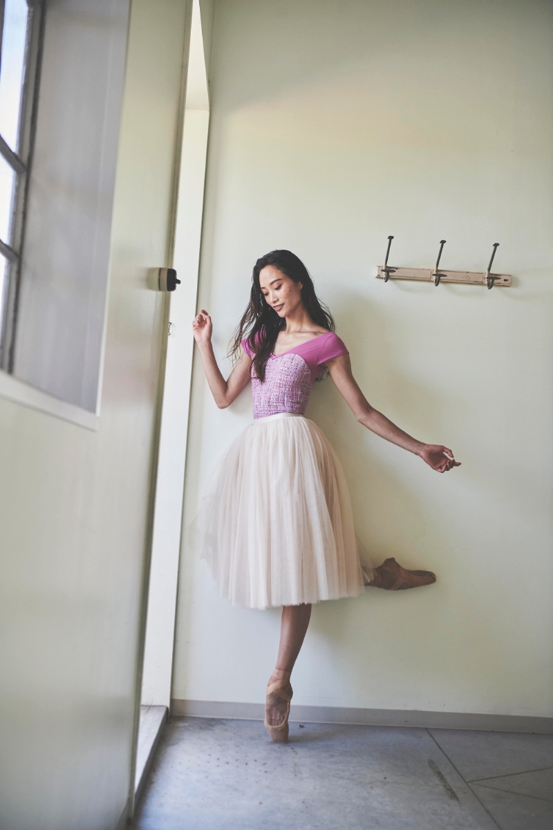 stina / type H half sleeve / dark pink tweed