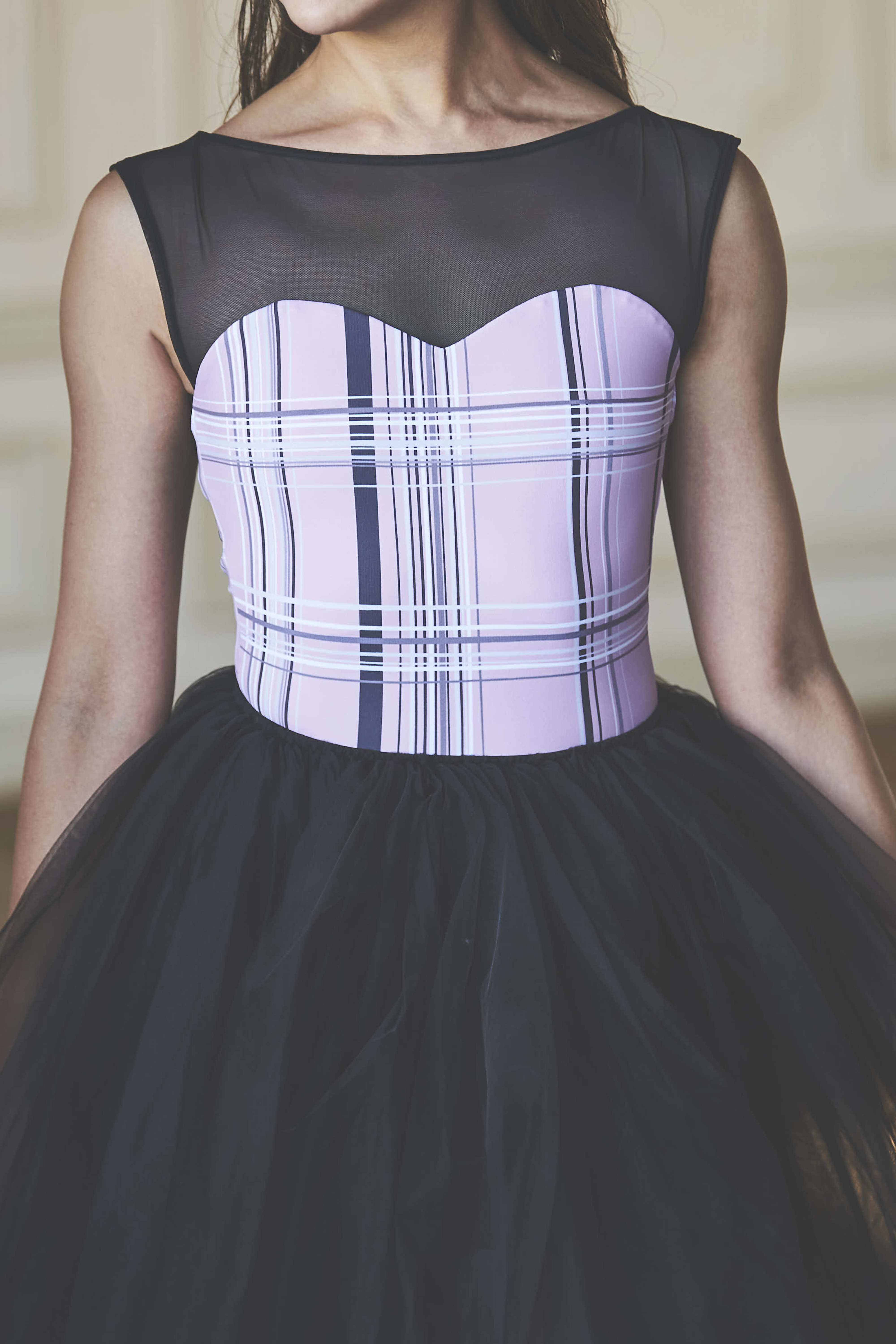 stina / type I drop / silky pink check