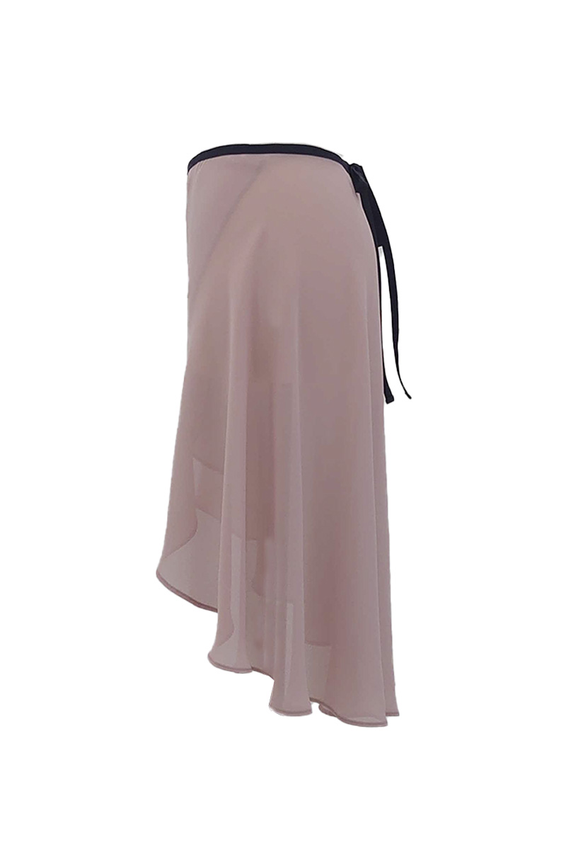 stina / black ribbon wrap skirt / dusty pink