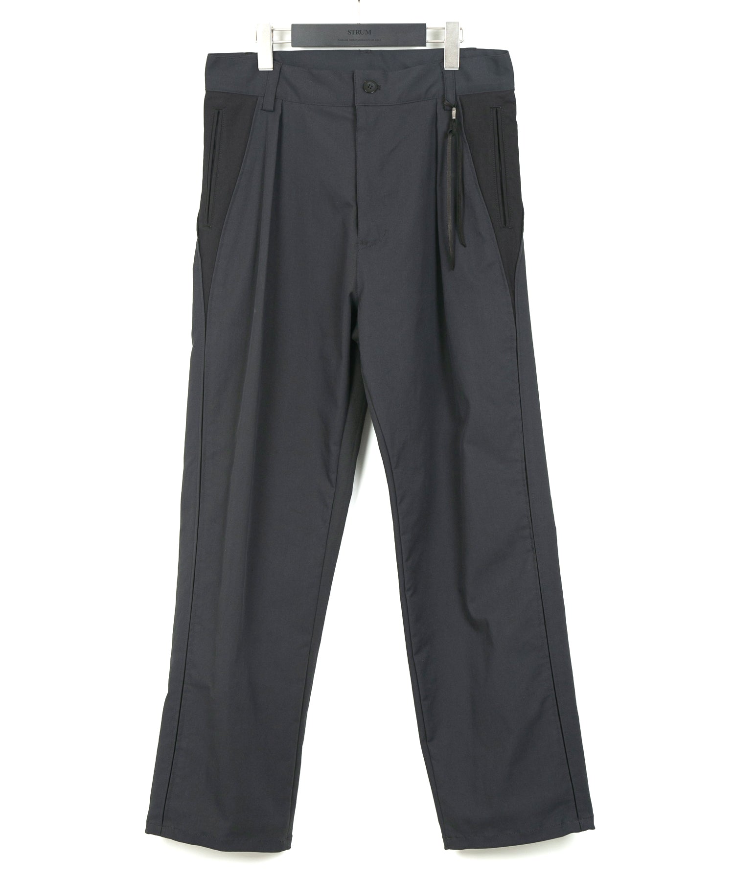 スパンポリ ストレッチ ツイール ピストル パンツ - GRAY × BLACK