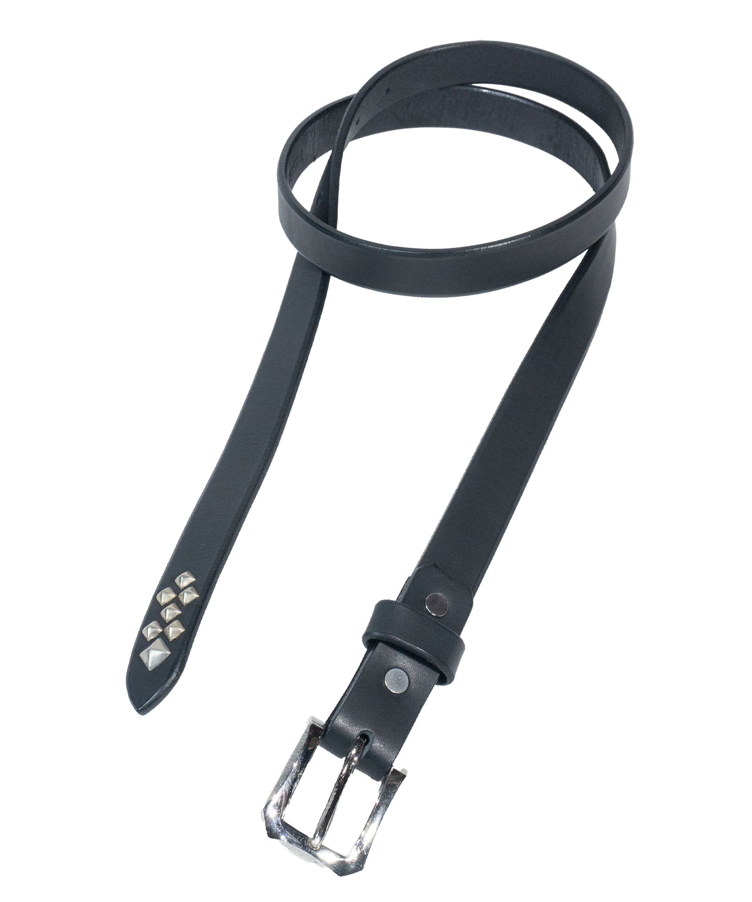 フルタンニンピット鞣し ステアハイド ベンズ ナローベルト スタッズ