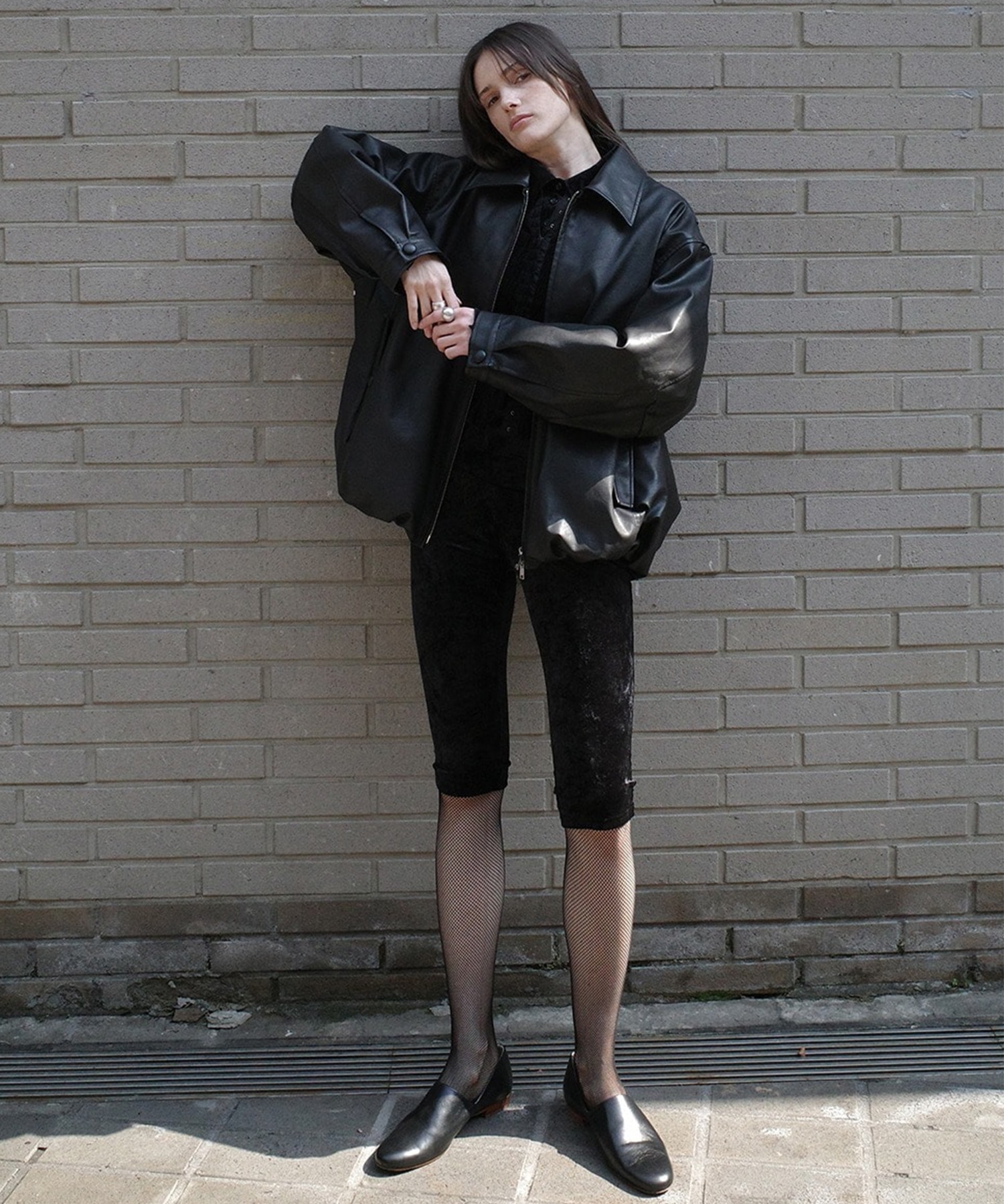 FAKE LEATHER BALLOON JACKET(1 BLACK): CLANE: WOMENS｜ STUDIOUS