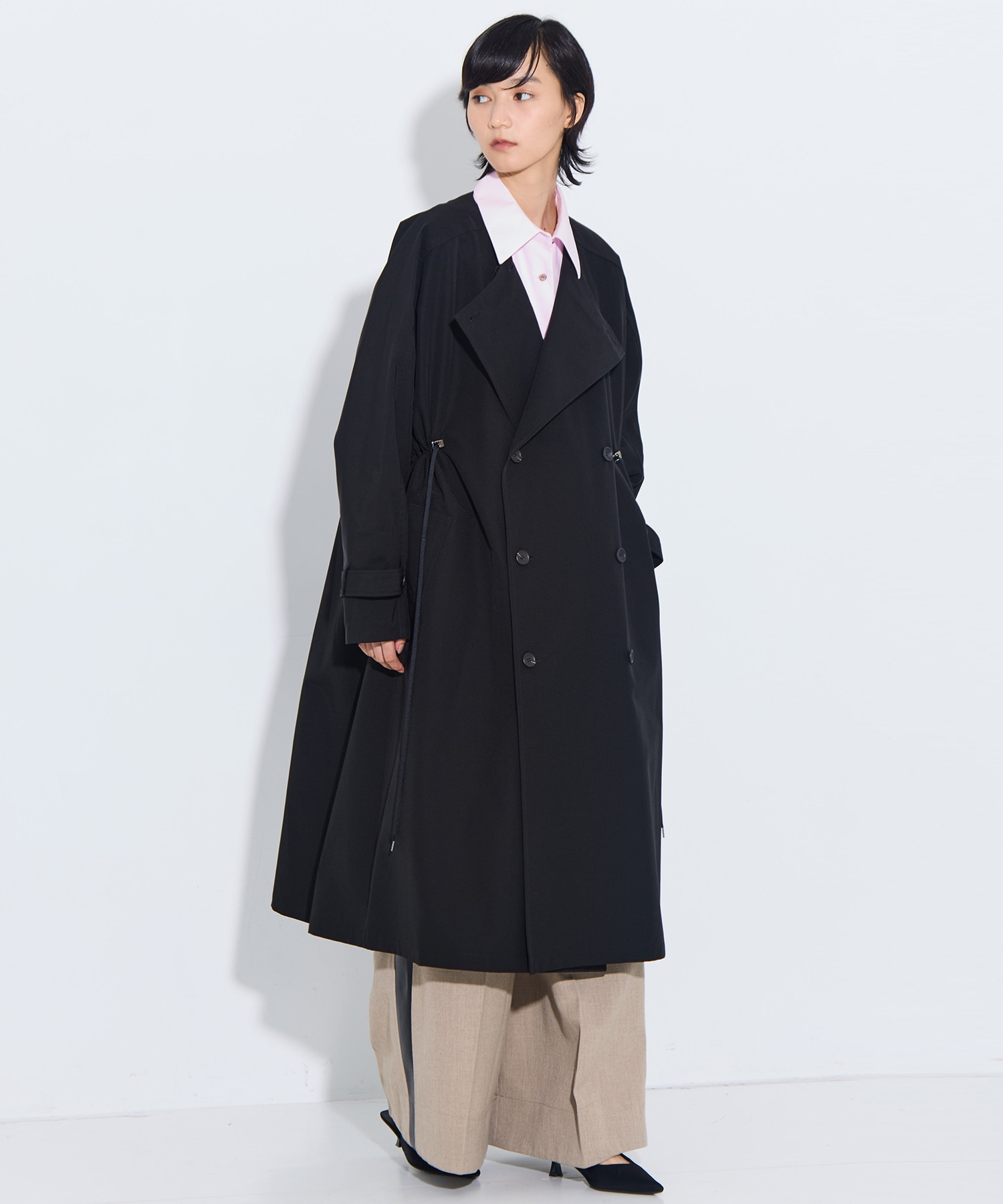 リサイクルシェルタフタ トレンチコート(FREE BLACK): VACHEMENT