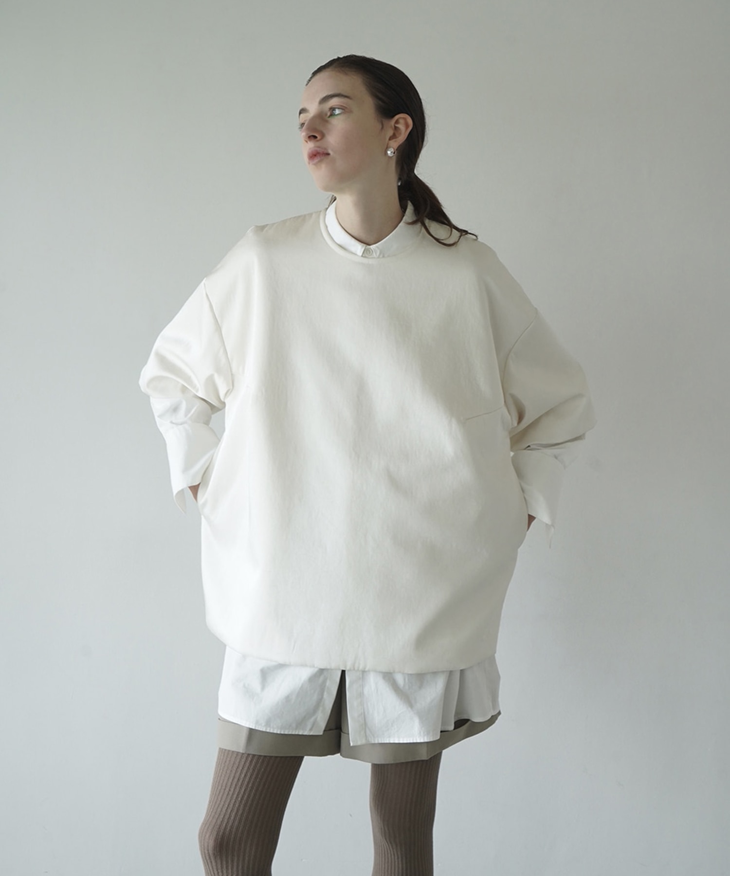 PADDED SATIN TOPS(1 IVORY): CLANE: WOMENS｜ STUDIOUS ONLINE公式