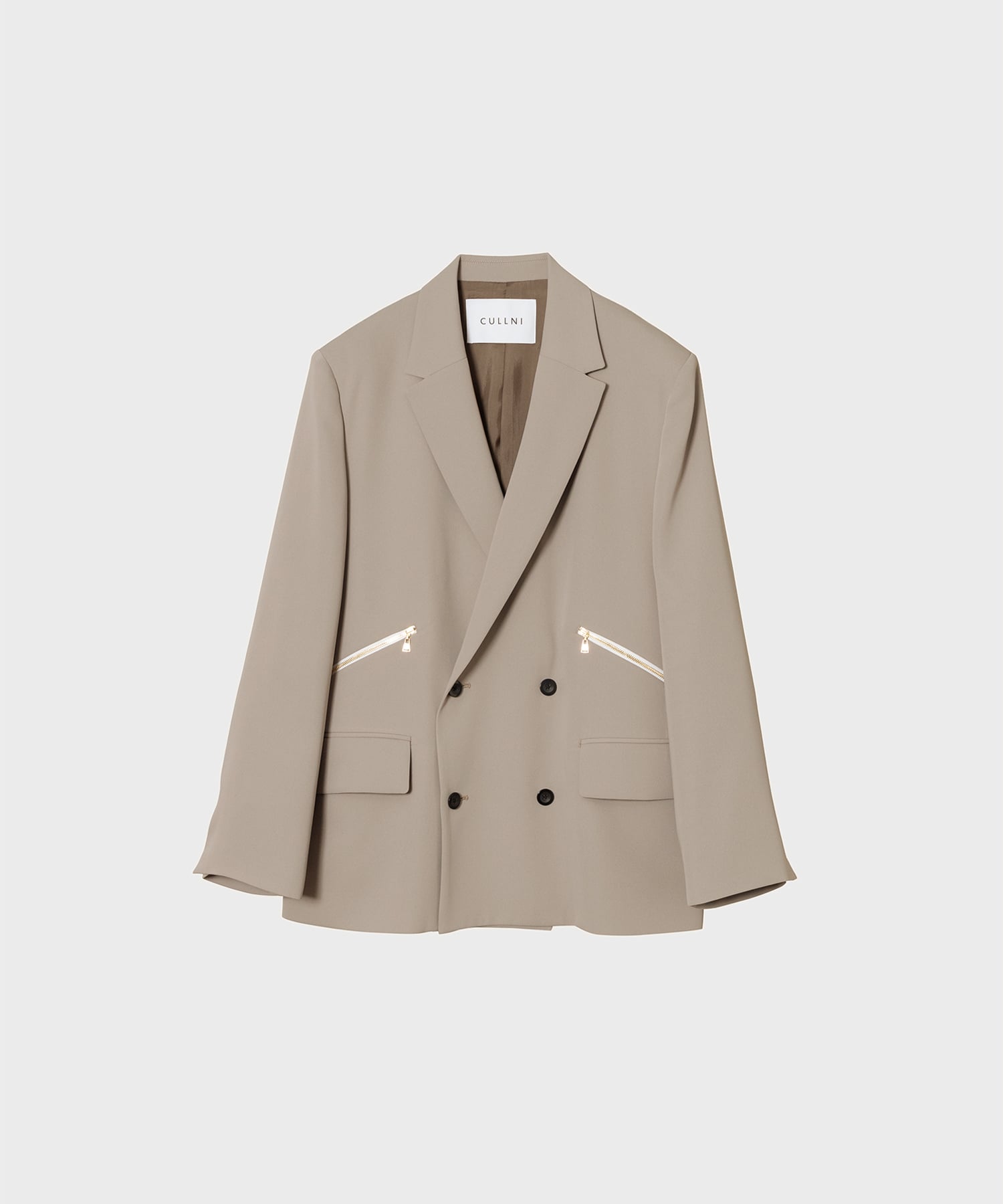 Double Satin Zip Pocket Tailored Jacket | CULLNI