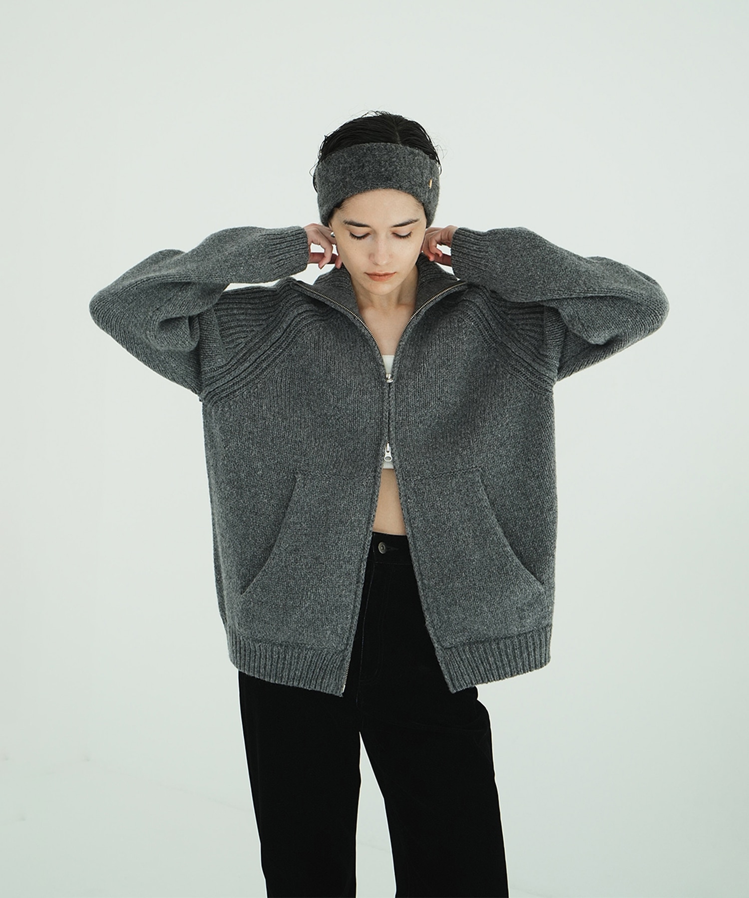 POCKET ZIP KNIT TOPS(1 GREY): CLANE: WOMENS｜ STUDIOUS ONLINE公式