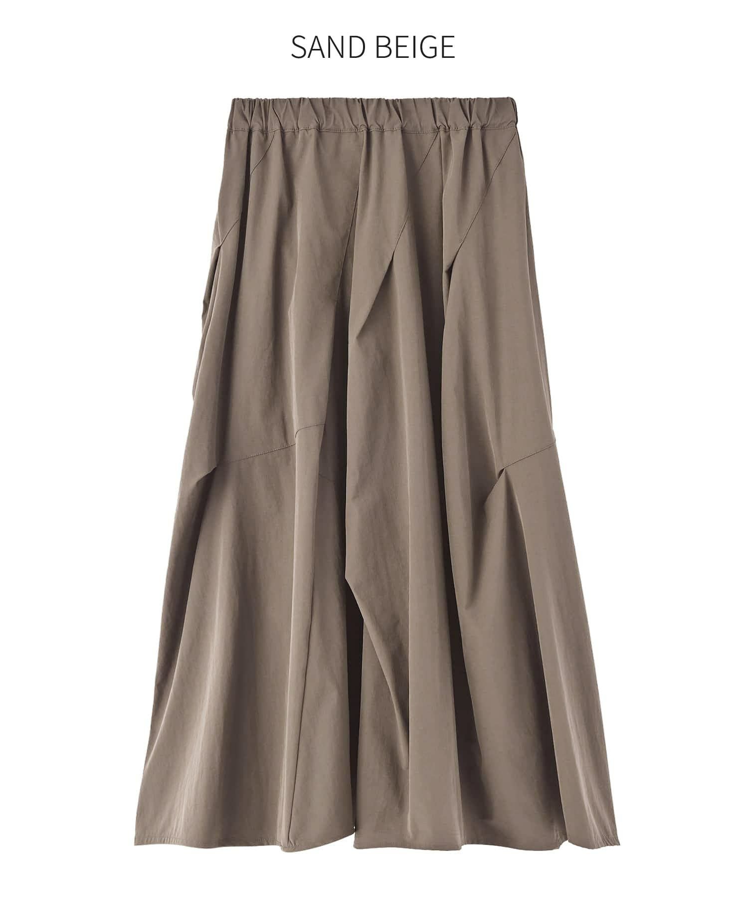 LUXE】ストレッチタフタ立体タックスカート | おしゃれな大人