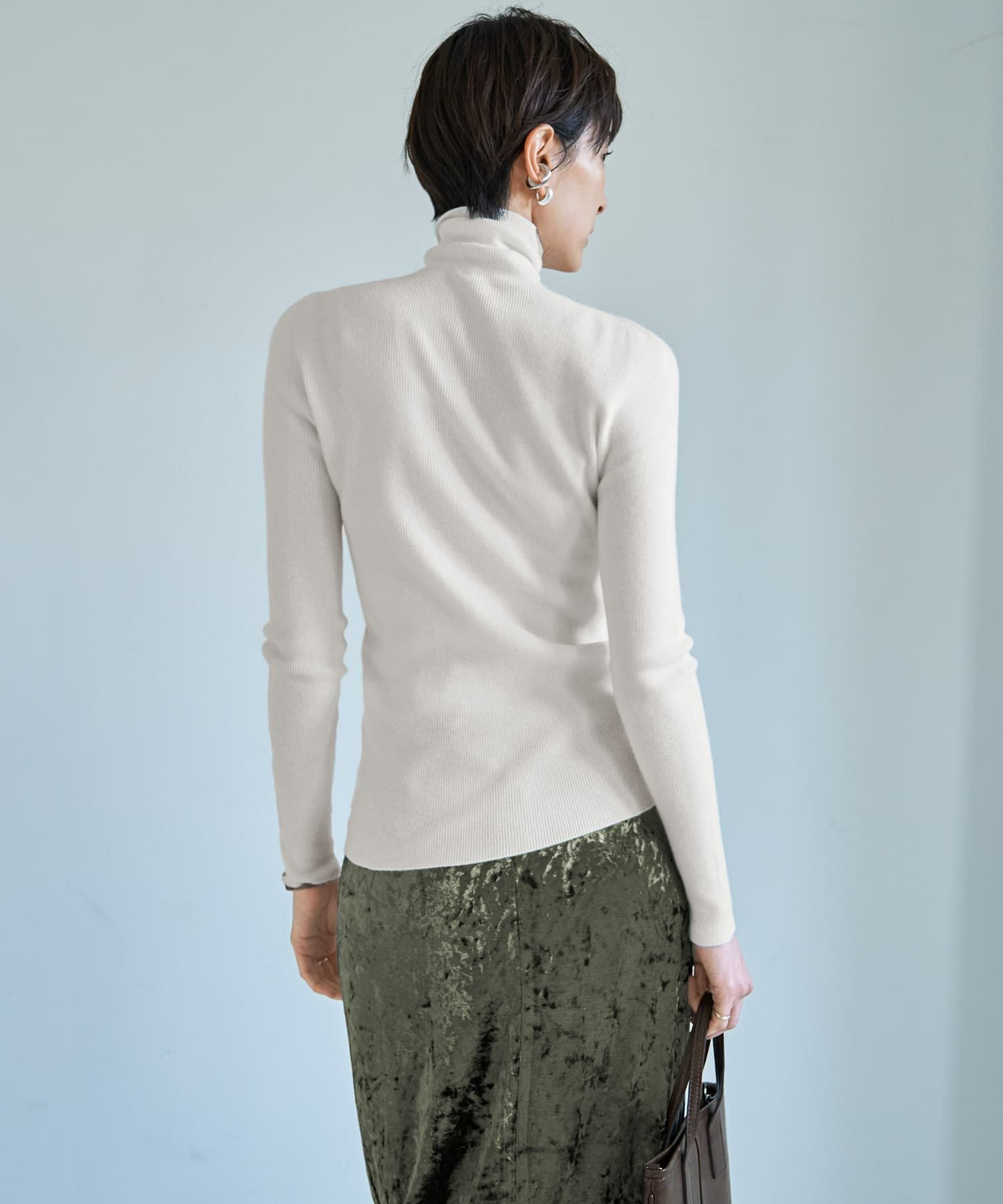 もっちりタートルリブニットトップス | おしゃれな大人レディース