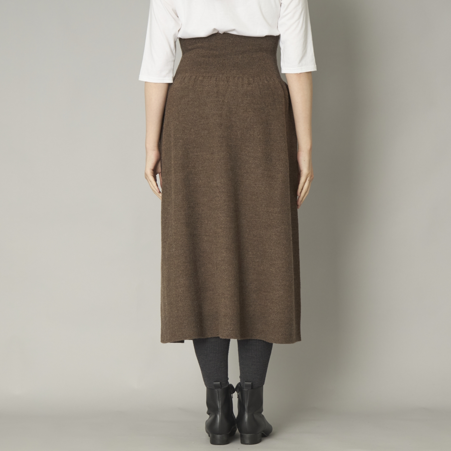 SAIFUKU/のびるニットロングスカート あったかウール -スカート丈の