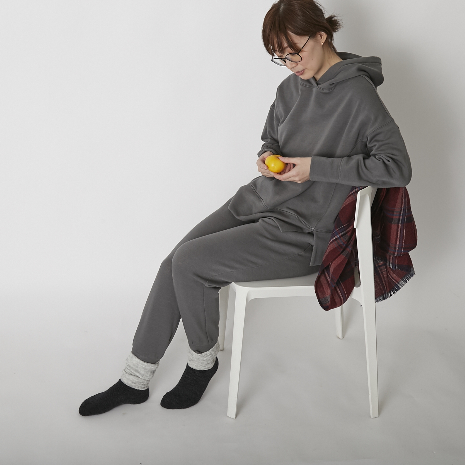 DRESS HERSELF/パーカーウォームシルク -肌側シルク100%、ふわっふわの