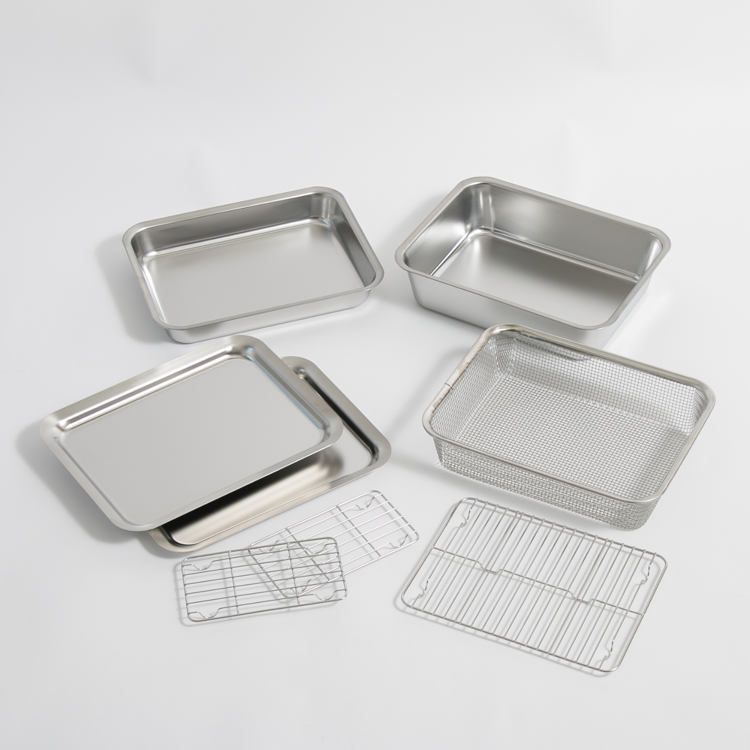 Three Snow 新越ワークス/角ざる&フタ付バット8点セット -調理