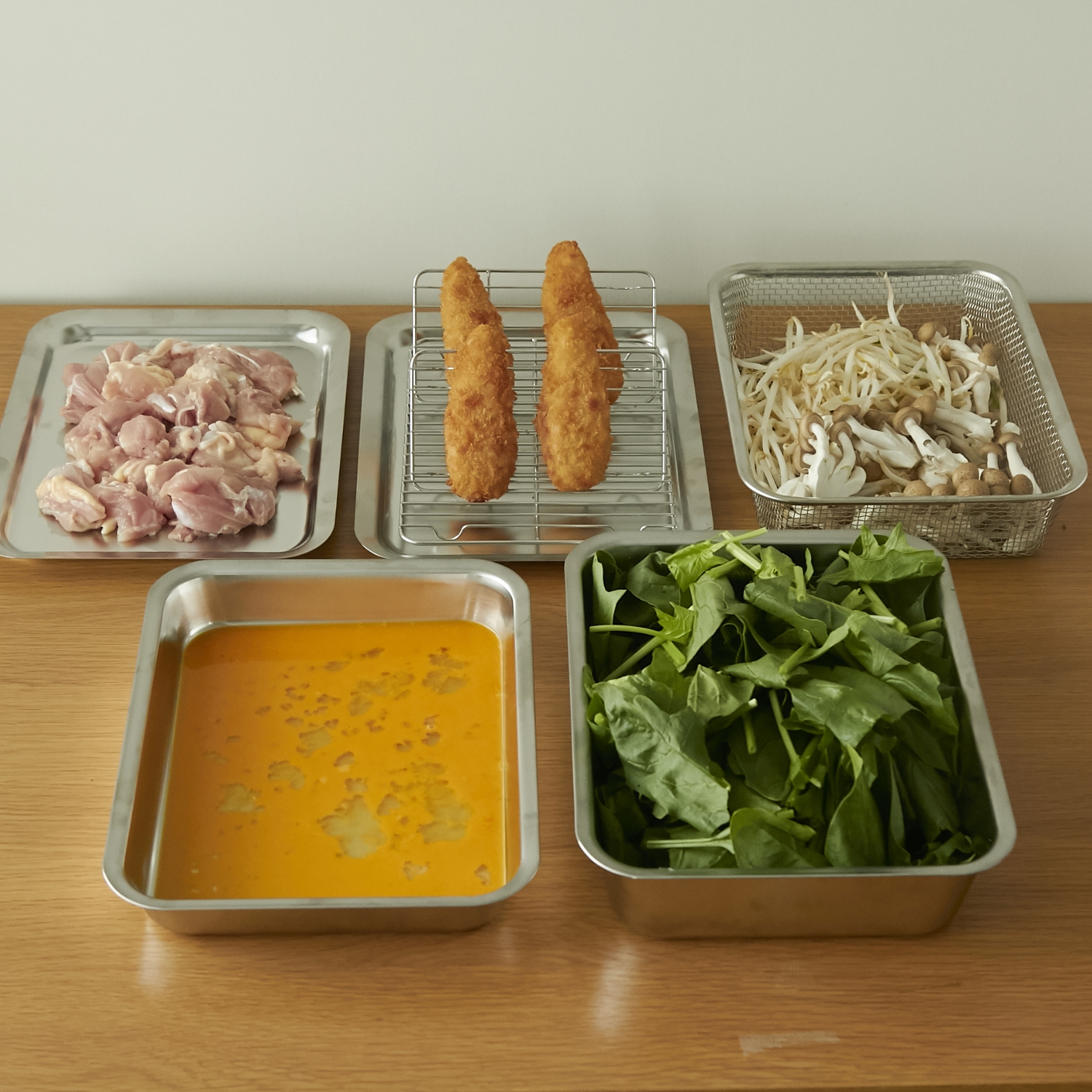 Three Snow 新越ワークス/角ざる&フタ付バット8点セット -調理