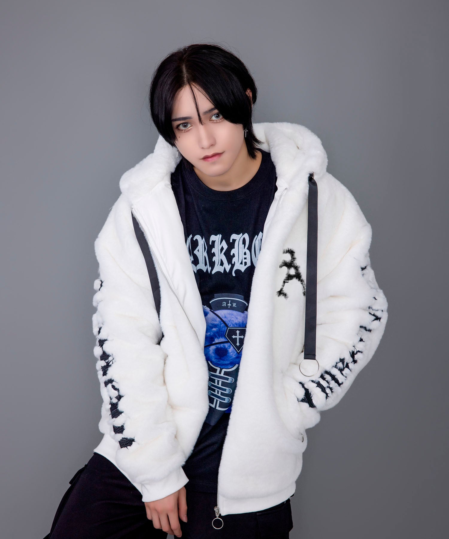 ロゴ刺繍ファーZIPコート– A AM STUDIO