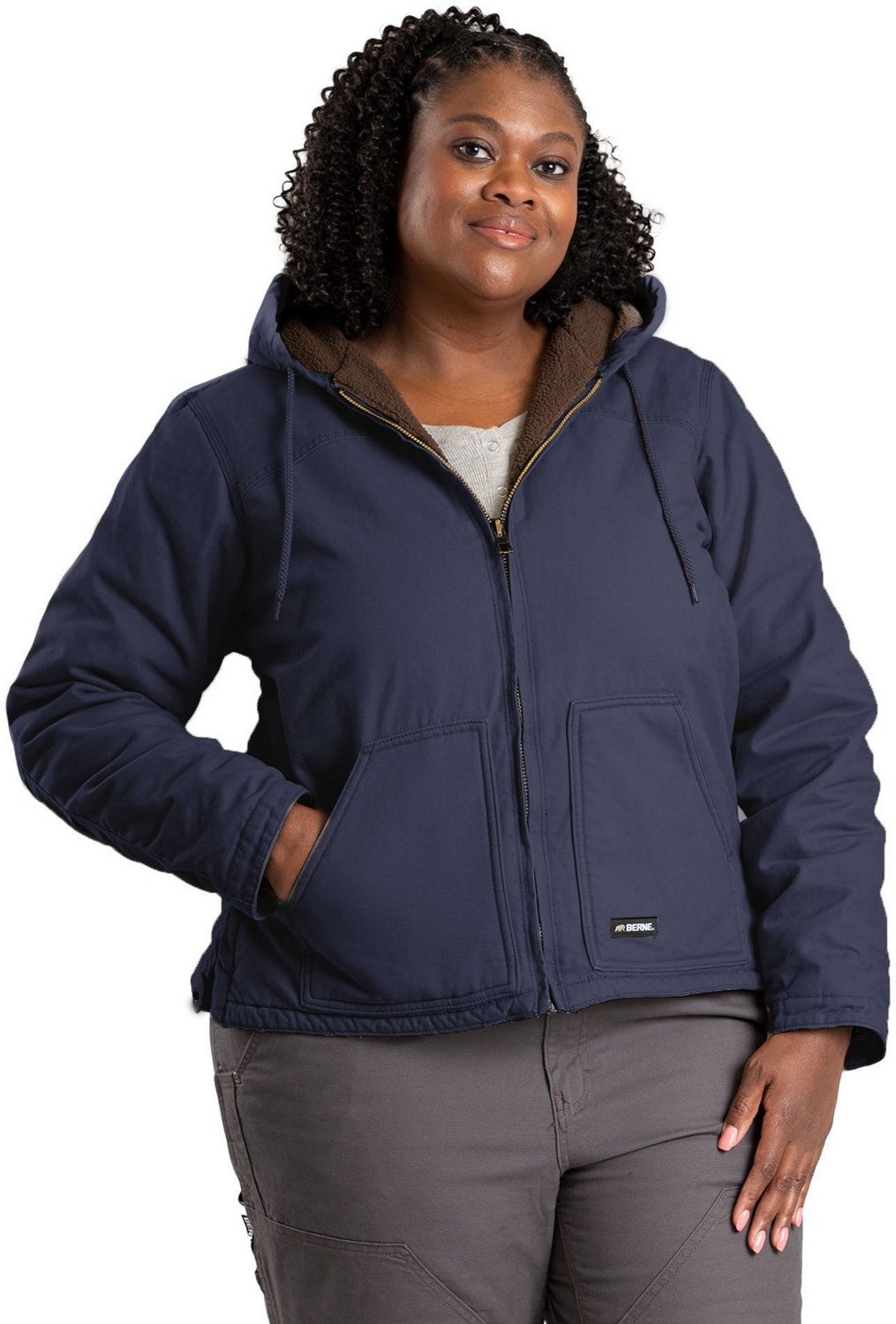 Berne Women's Sherpa-Lined Softstone Duck Hooded Jacket | Academy