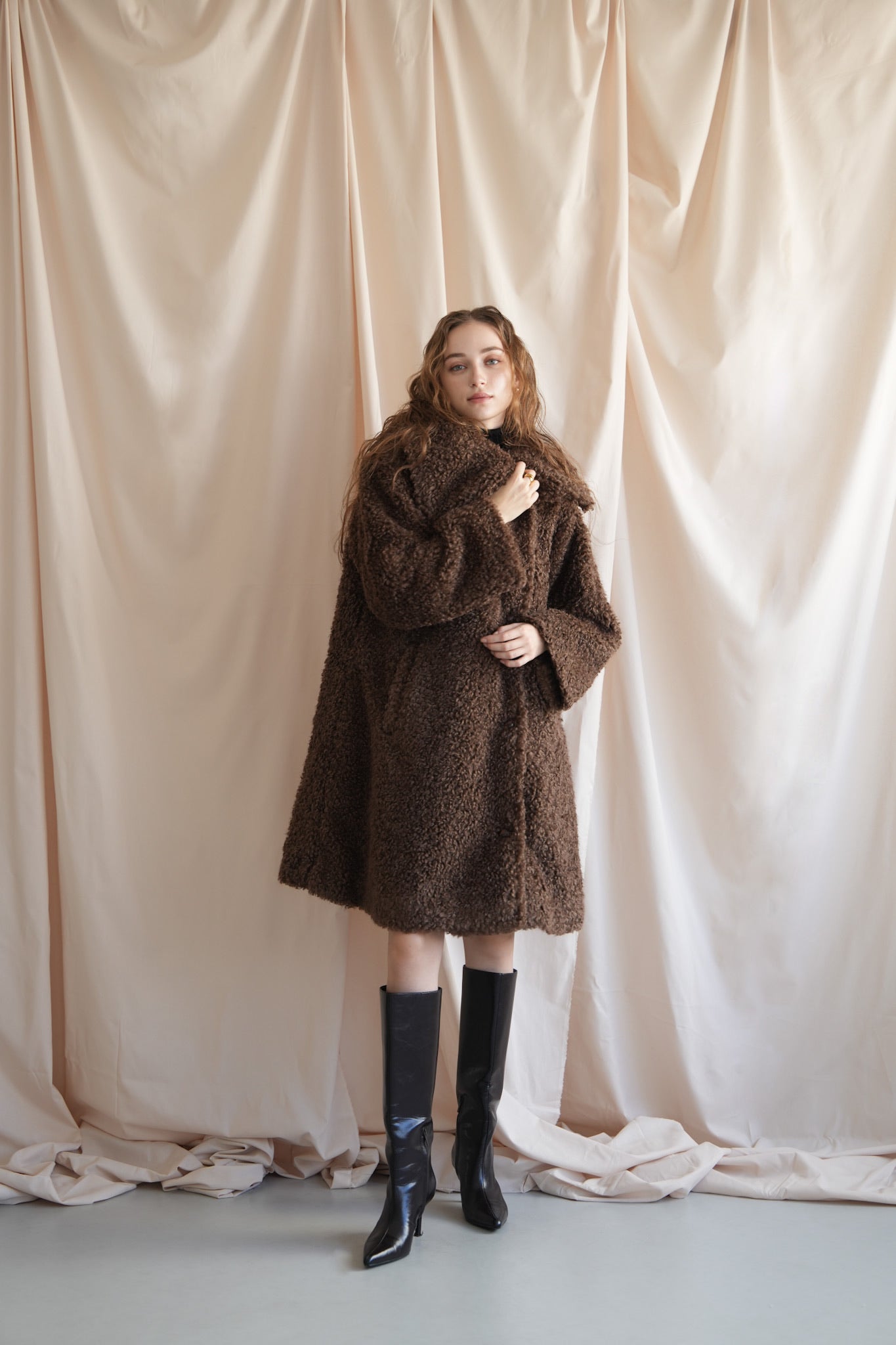 layered collar boa coat – Acka online store
