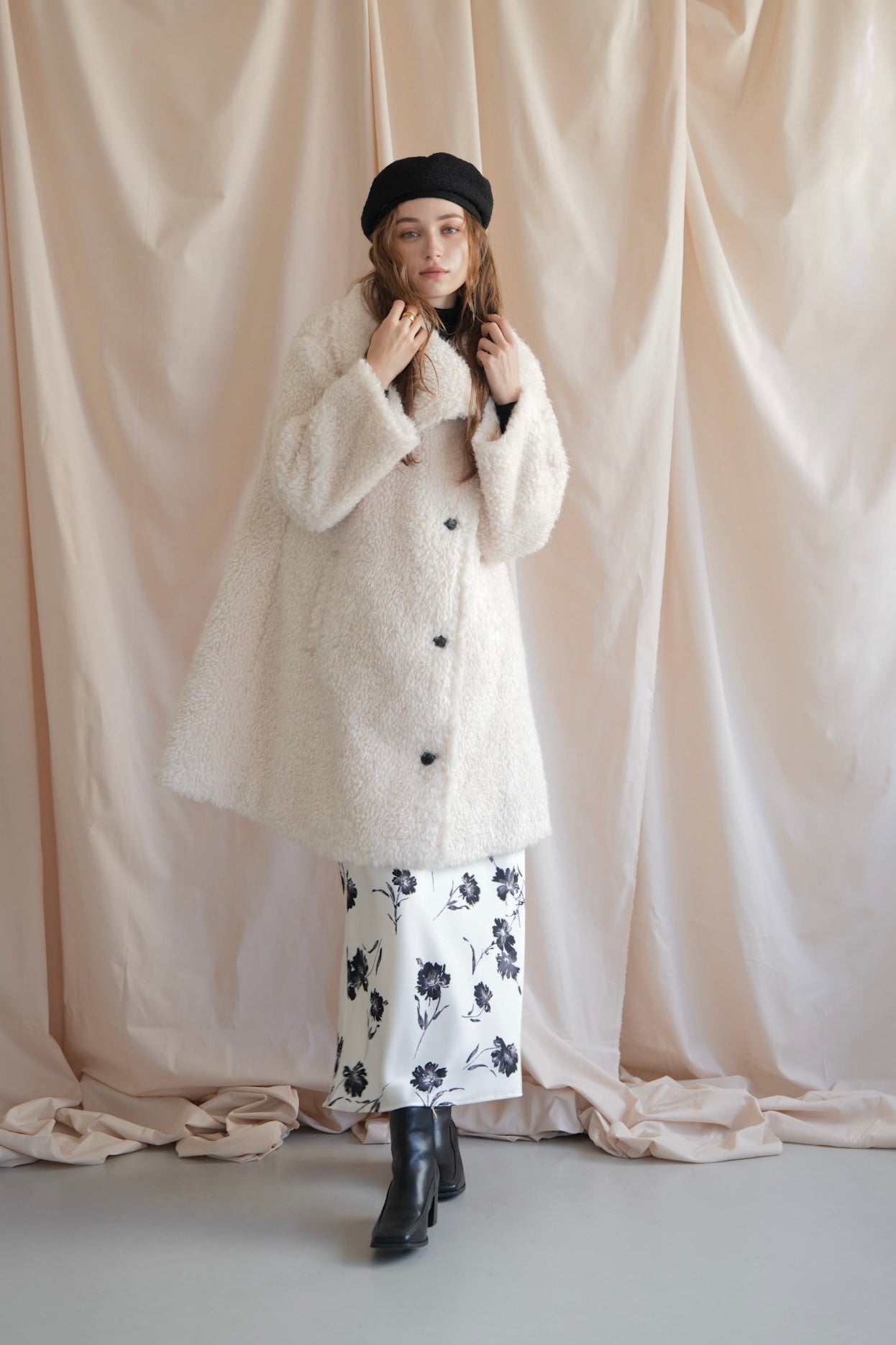 layered collar boa coat – Acka online store